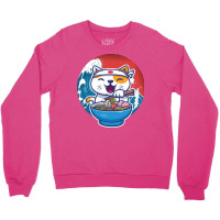 Ramen Wave Cat Kawaii Humor Retro Crewneck Sweatshirt | Artistshot