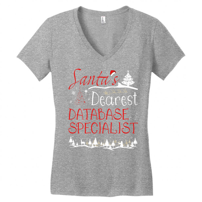 Database Specialist Xmas Job Funny Christmas Premium T Shirt Women's V-Neck T-Shirt by hamlerf | Artistshot