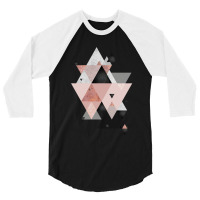 Geometric Compilation In Rose Gold And Blush Pink 3/4 Sleeve Shirt | Artistshot