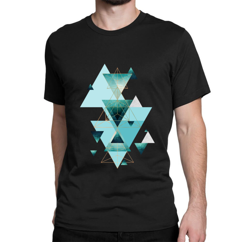 Geometric Triangle Compilation In Teal Classic T-shirt | Artistshot