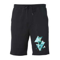 Geometric Triangle Compilation In Teal Fleece Short | Artistshot