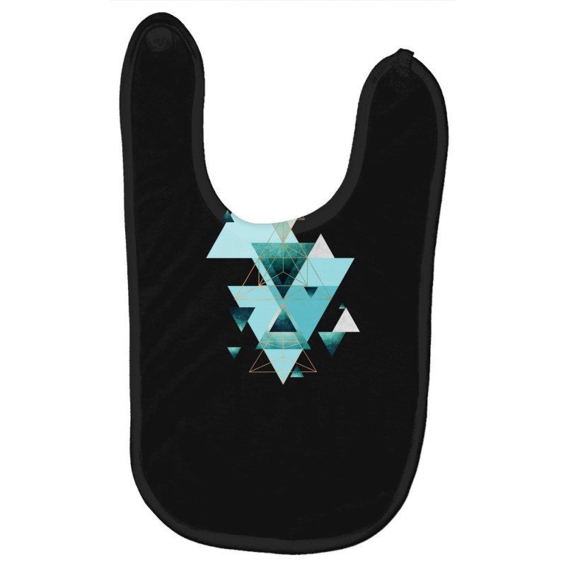 Geometric Triangle Compilation In Teal Baby Bibs | Artistshot