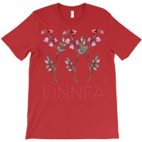 Nordic Wildflower Linnea Twinflower Pretty Pink Flowers Floral Nostalg T-shirt | Artistshot