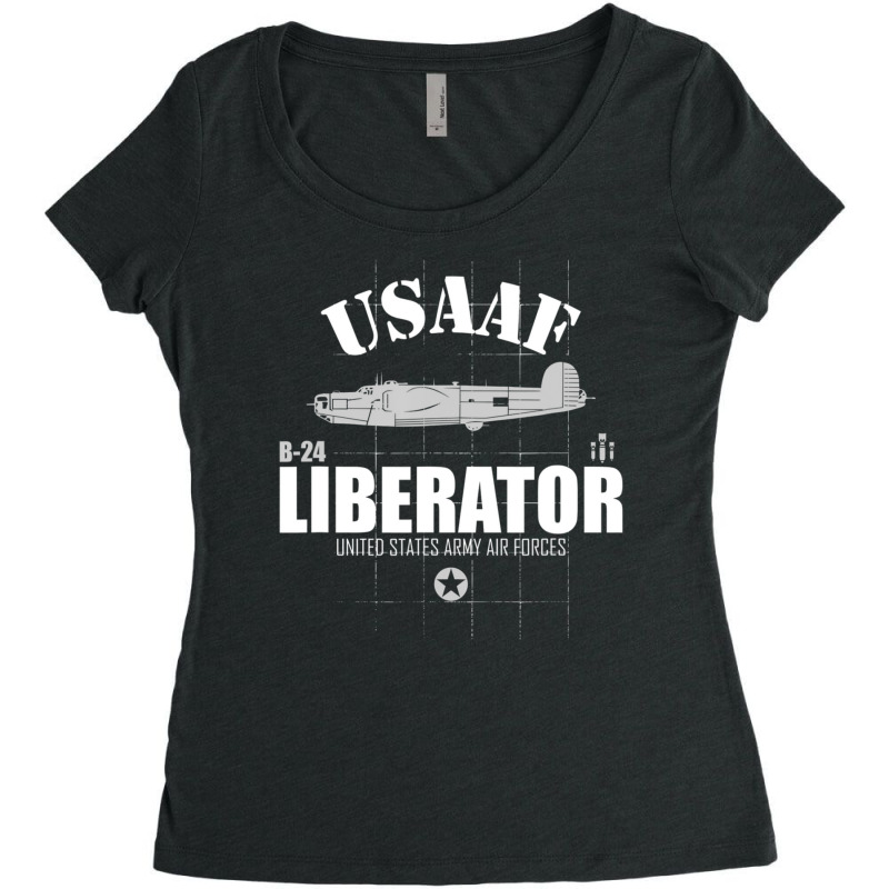 Hot Trend Ww2 Bomber Usaaf B24 Liberator Women's Triblend Scoop T-shirt by quanghuydinh1 | Artistshot