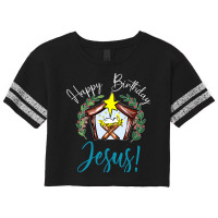 Happy Birthday Jesus Nativity Scene Christian Women Kids Kids  70s Scorecard Crop Tee | Artistshot