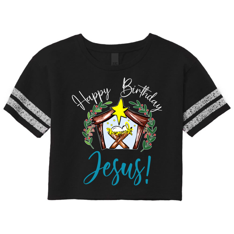 Happy Birthday Jesus Nativity Scene Christian Women Kids Kids  70s Scorecard Crop Tee by zoenenrexo | Artistshot