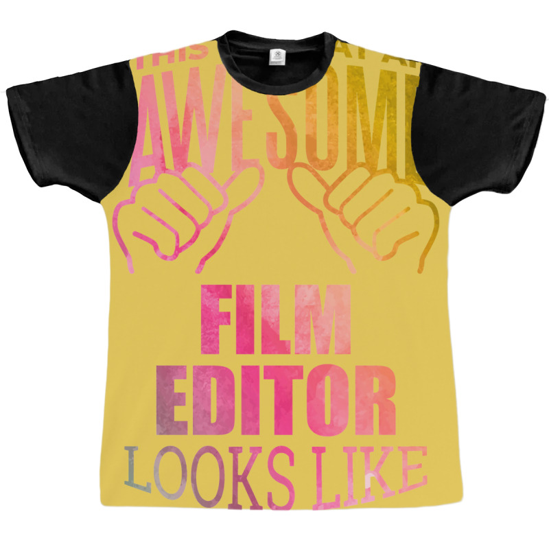 Film Editor Funny Saying In Watercolor Classic Red 70s Graphic T-shirt by axmyabrielg | Artistshot