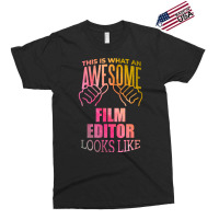 Film Editor Funny Saying In Watercolor Classic Red 70s Exclusive T-shirt | Artistshot