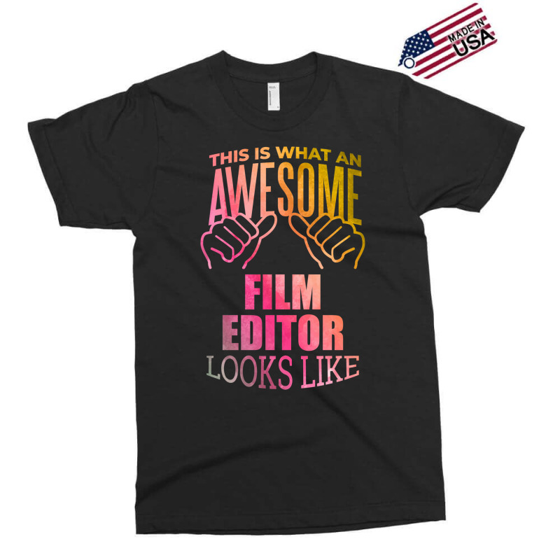 Film Editor Funny Saying In Watercolor Classic Red 70s Exclusive T-shirt by axmyabrielg | Artistshot