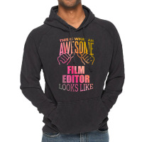 Film Editor Funny Saying In Watercolor Classic Red 70s Vintage Hoodie | Artistshot