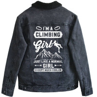 Womens Climbing Alpinism Wall Climber Rock V Neck T Shirt Unisex Sherpa-lined Denim Jacket | Artistshot