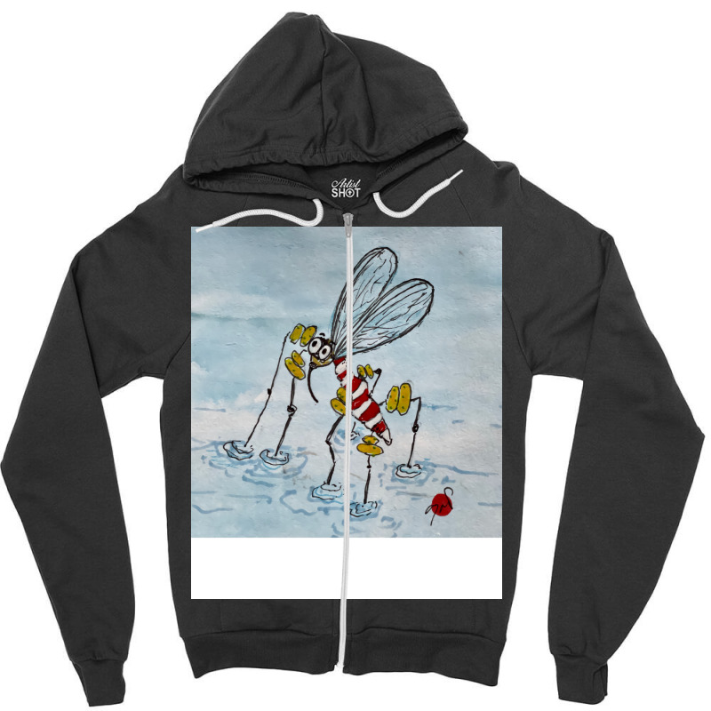 Swim Mosquito Yellow Cute Zipper Hoodie by zemkamajoor1 | Artistshot