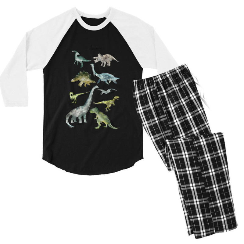 Dinosaurs Men's 3/4 Sleeve Pajama Set | Artistshot