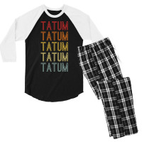 Tatum Name Vintage Retro Tumblr Travel Men's 3/4 Sleeve Pajama Set | Artistshot