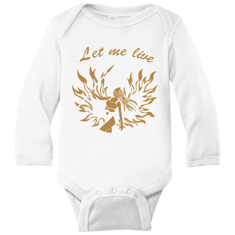 Limited Edition Let Me Live Gold - Claire Redfield Long Sleeve Baby Bodysuit | Artistshot