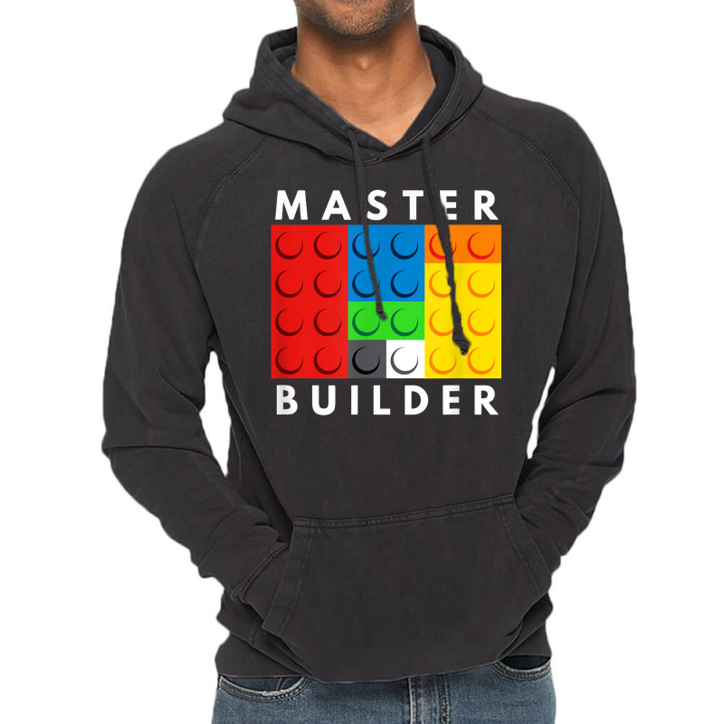 Master Builder Building Blocks Brick Builders Toys Present T Shirt Vintage Hoodie | Artistshot