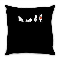 Black Cats And Pumpkin Halloween Cat Lovers Costume Ghost Throw Pillow | Artistshot