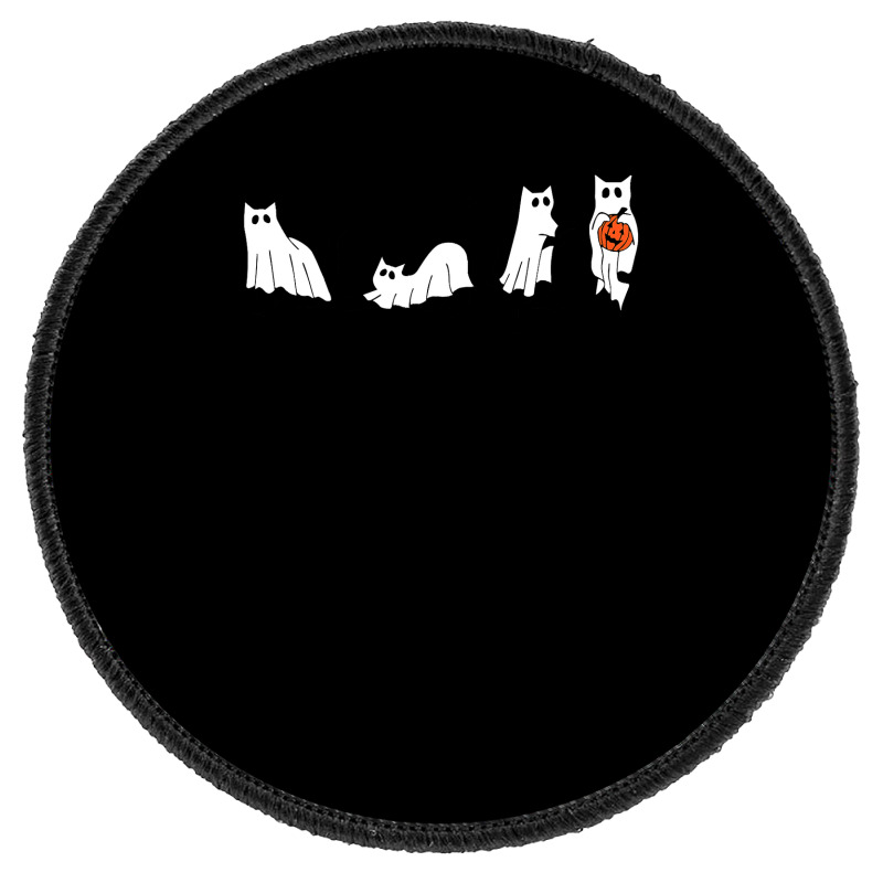 Black Cats And Pumpkin Halloween Cat Lovers Costume Ghost Round Patch | Artistshot