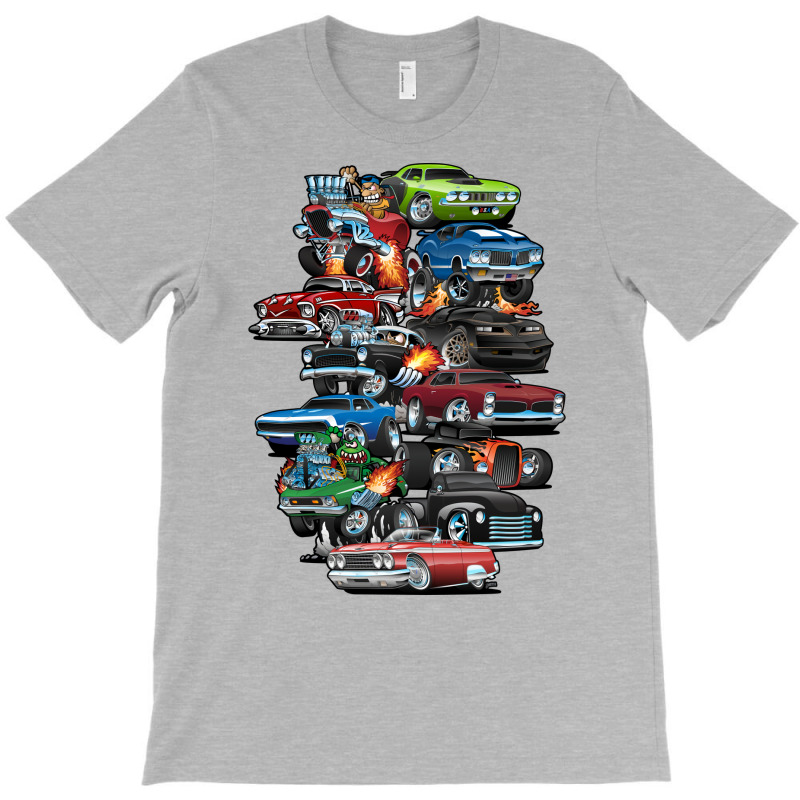 Car Madness Muscle Cars And Hot Rods Cartoon Cute T-Shirt by deurinnipahy | Artistshot