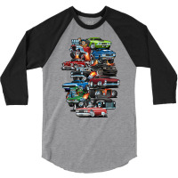 Car Madness Muscle Cars And Hot Rods Cartoon Cute 3/4 Sleeve Shirt | Artistshot