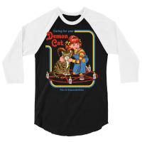 Caring For Your Demon Cat Vintage 3/4 Sleeve Shirt | Artistshot