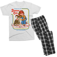 Caring For Your Demon Cat Vintage Men's T-shirt Pajama Set | Artistshot