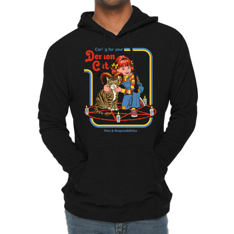 Caring For Your Demon Cat Vintage Lightweight Hoodie by deurinnipahy | Artistshot