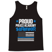 Trending Proud Police Academy Survivor Us Flag Thin Blue Line Tank Top | Artistshot