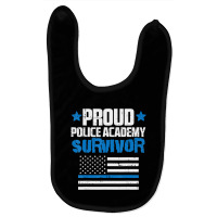 Trending Proud Police Academy Survivor Us Flag Thin Blue Line Baby Bibs | Artistshot