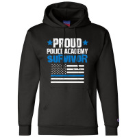 Trending Proud Police Academy Survivor Us Flag Thin Blue Line Champion Hoodie | Artistshot