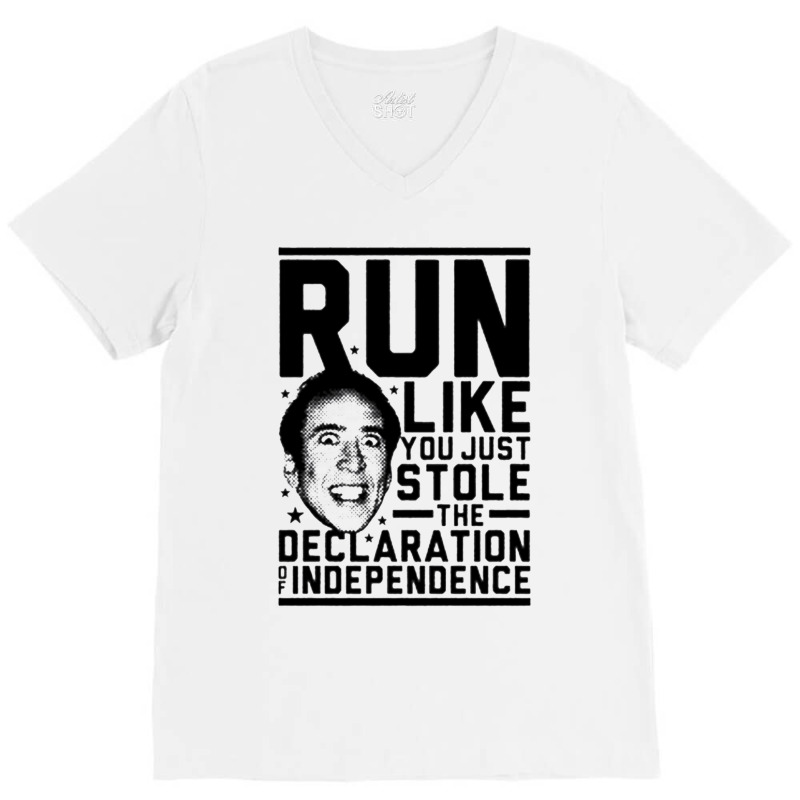 Run Like Nick Cage T Shirt V-Neck Tee by ROXANZALEZ | Artistshot