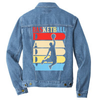 Basketball Daddy Gift Ideas T  Shirtbasketball Daddy Funny Daddy Gifts Men Denim Jacket | Artistshot