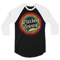 Warren Zevon  Retro Rainbow Girl Blue 3/4 Sleeve Shirt | Artistshot