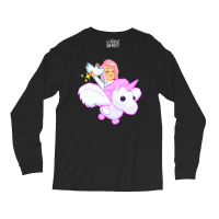 Pink Flying Unicorn Kids  Stars Long Sleeve Shirts | Artistshot