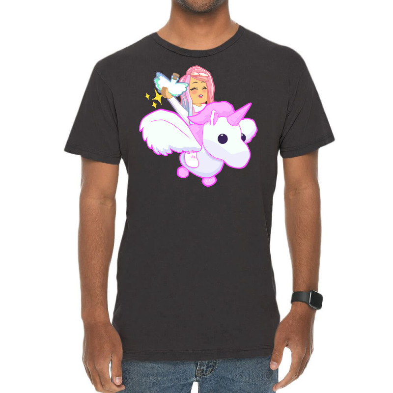 Pink Flying Unicorn Kids  Stars Vintage T-shirt | Artistshot