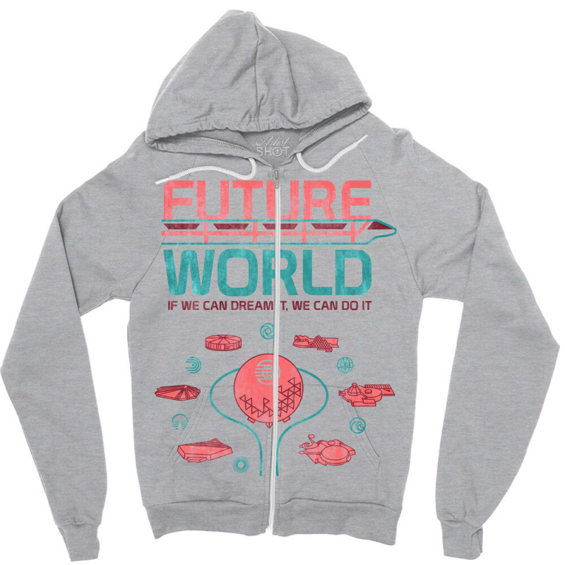 Future World Map Baby Green Zipper Hoodie | Artistshot