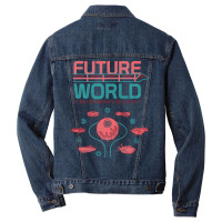 Future World Map Baby Green Men Denim Jacket | Artistshot