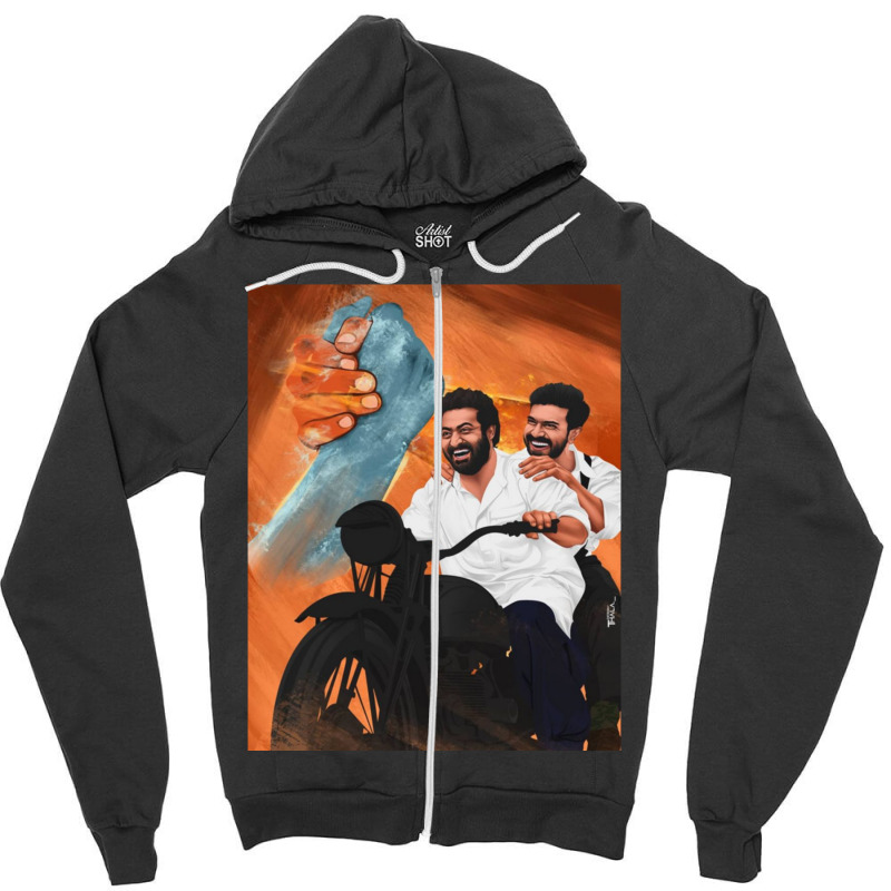 Rrr Movie Stills Zipper Hoodie | Artistshot