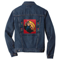 The Woman Feminist Power Men Denim Jacket | Artistshot