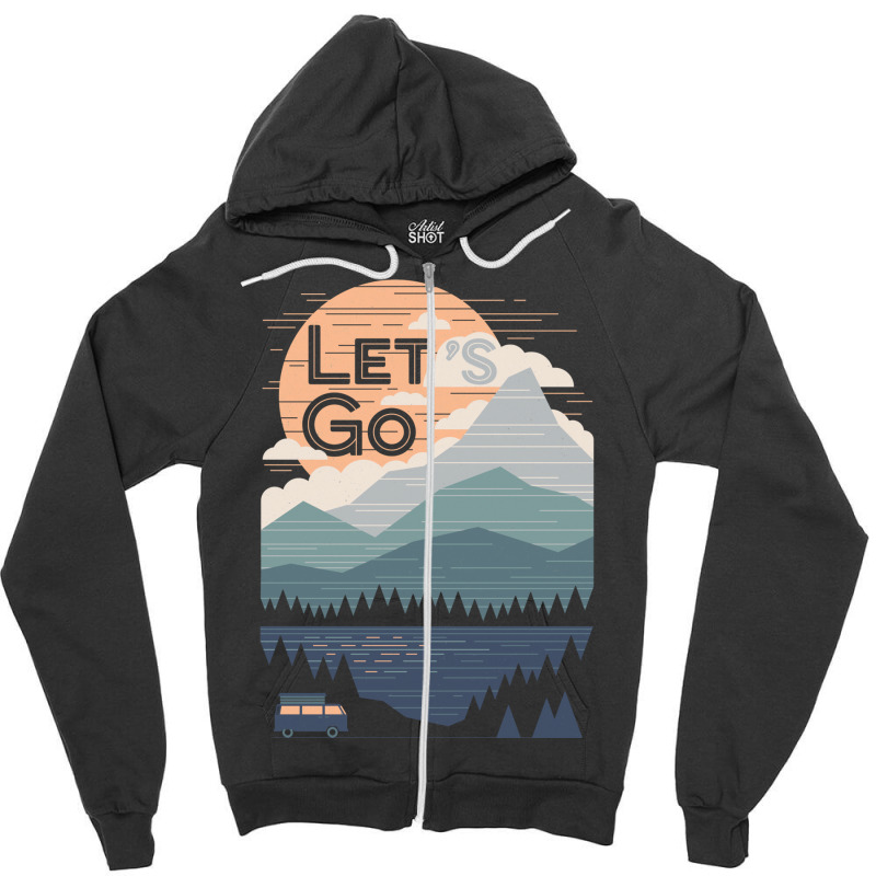 Lets Go Baby Hipster Zipper Hoodie | Artistshot