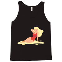 Sexy Anime Cat With Wig On Beach Tank Top | Artistshot