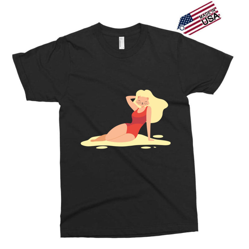 Sexy Anime Cat With Wig On Beach Exclusive T-shirt | Artistshot