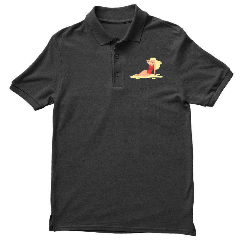 Sexy Anime Cat With Wig On Beach Men's Polo Shirt | Artistshot