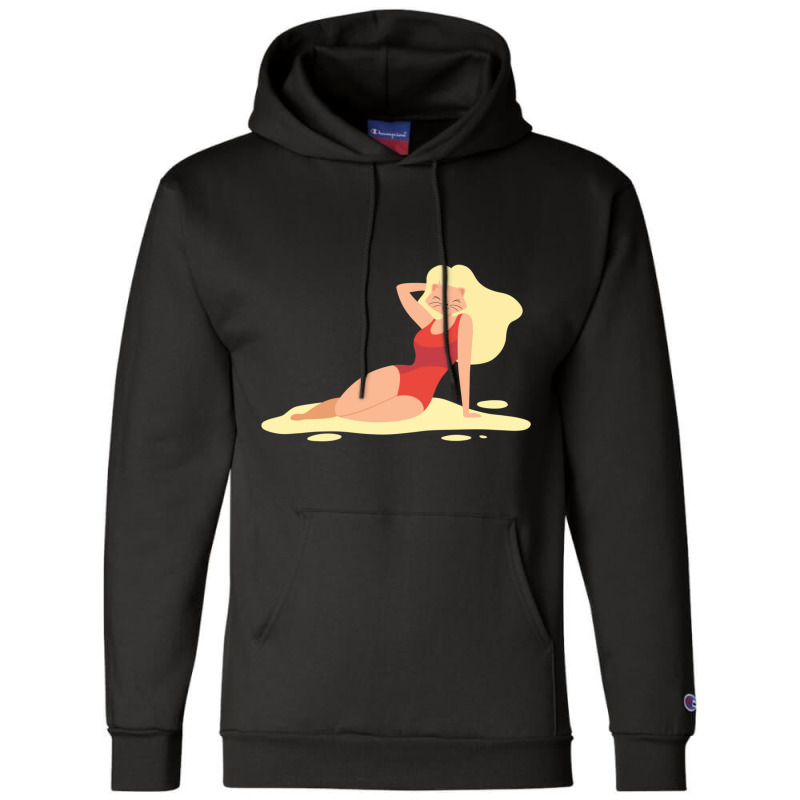 Sexy Anime Cat With Wig On Beach Champion Hoodie | Artistshot