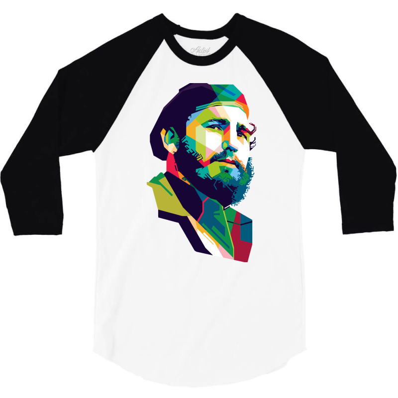 Fidel Castro Baby Blue 3/4 Sleeve Shirt | Artistshot