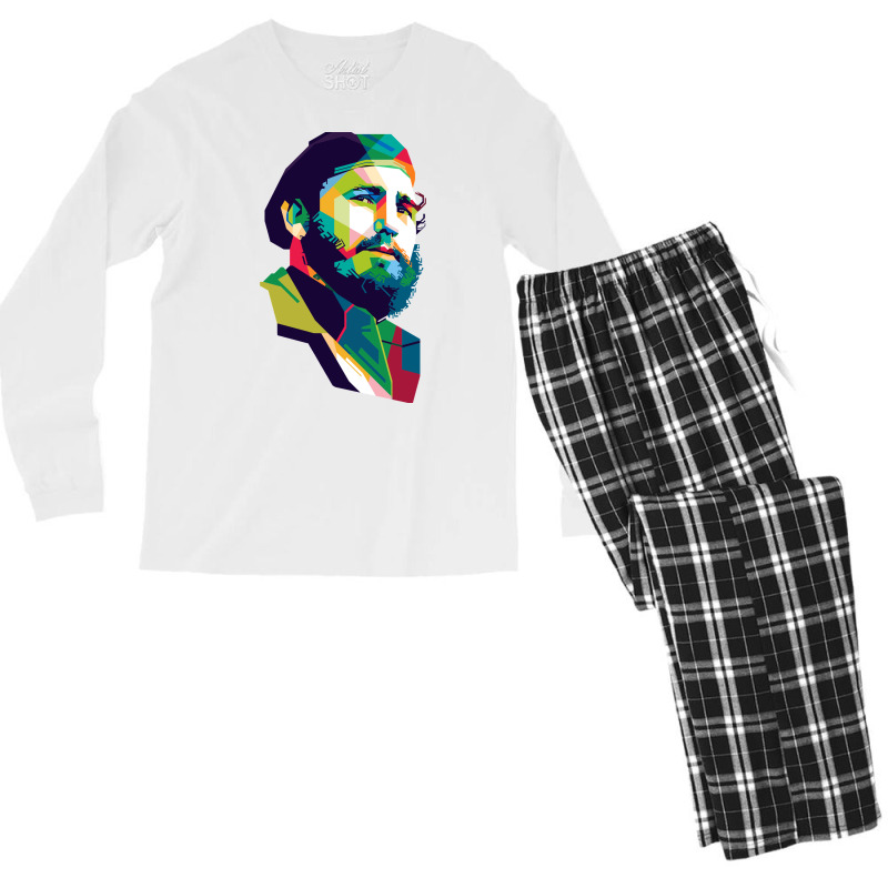 Fidel Castro Baby Blue Men's Long Sleeve Pajama Set | Artistshot