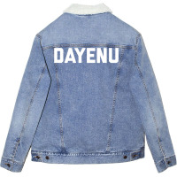 Dayenu Enough Jewish Torah Passover Jews Seder Hanukkah Unisex Sherpa-lined Denim Jacket | Artistshot