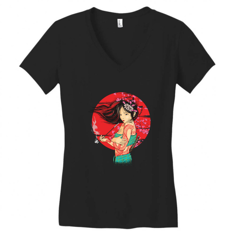 The Geisha Women's V-Neck T-Shirt by BRANDONUTCHINSON | Artistshot