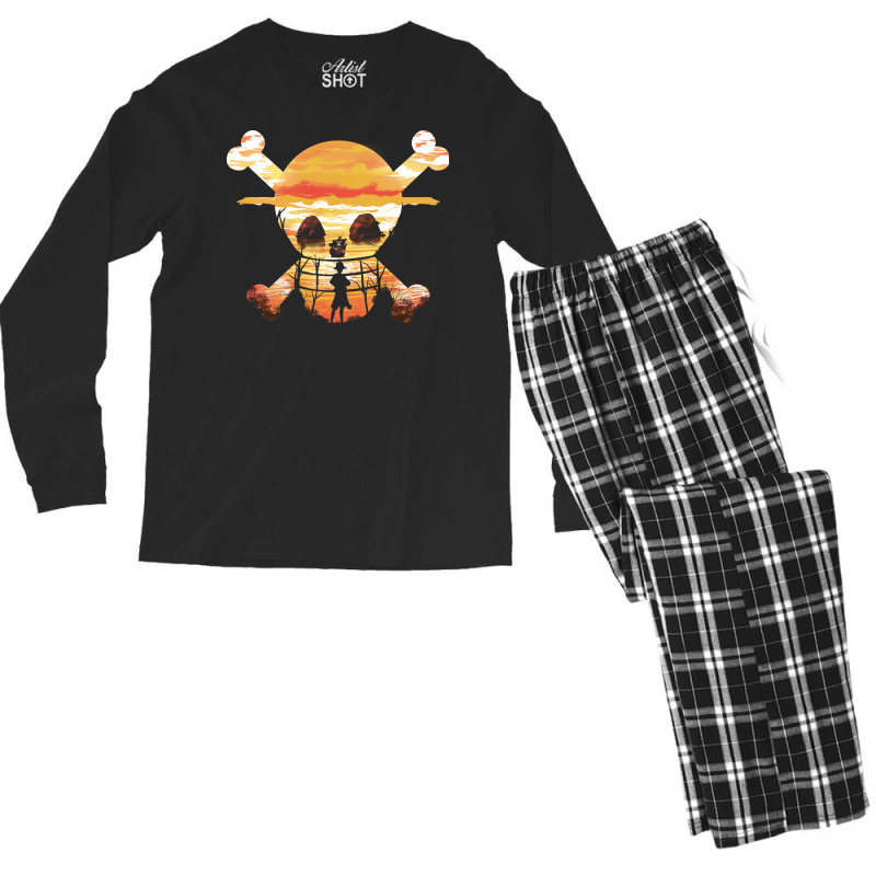 Straw Hat Crew Kids  Vintage Men's Long Sleeve Pajama Set | Artistshot