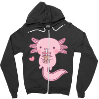 Axolotl Pink Cute Zipper Hoodie | Artistshot